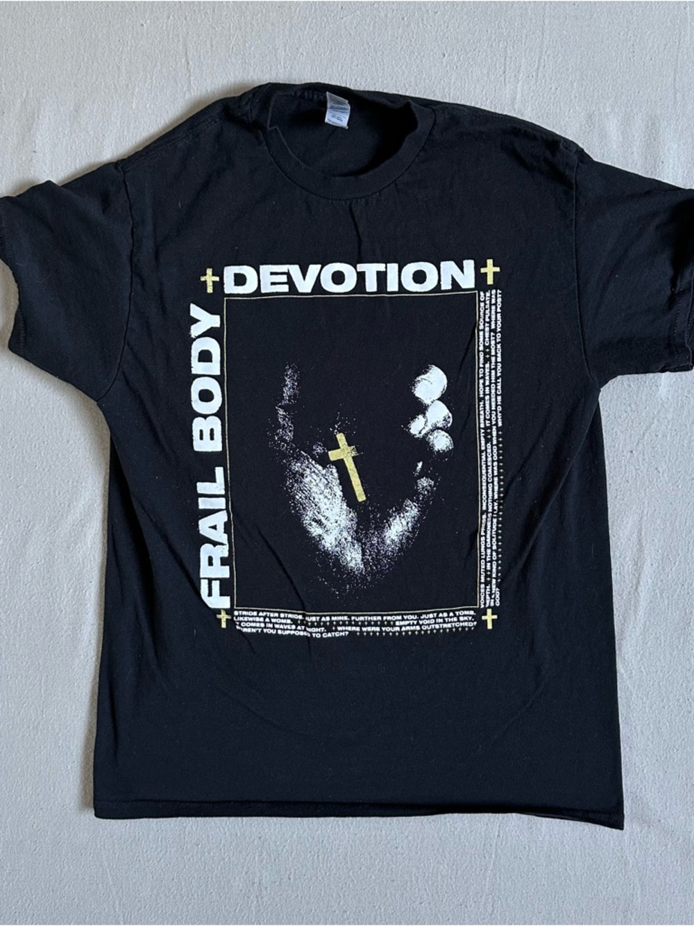 Frail Body Devotion Graphic T-shirt Black Heavy Cotton Band Tee M